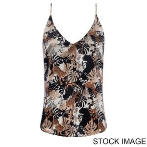 New! | L’AGENCE | Gabriella Tank | Tonal Black Panther Jungle | XS/T